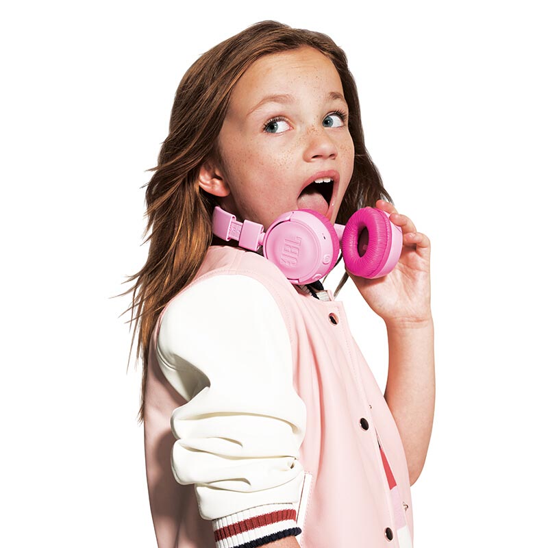 JBL R300BT儿童耳机 头戴式无线蓝牙学生低分贝学习耳机 粉色图片