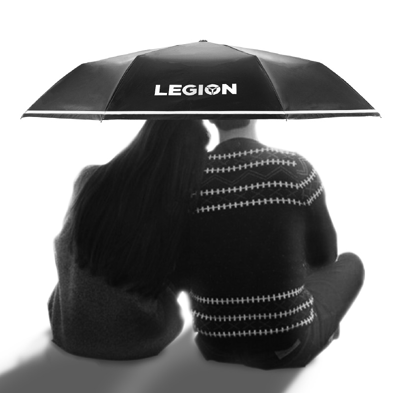LEGION 拯救者自动折叠黑胶晴雨伞图片