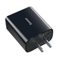 倍思 飞速迷你双U旅行充电器零套装 10.5W 中规 黑色（含卡福乐系列一拖三数据线USB For M+L+T 3.5A图片
