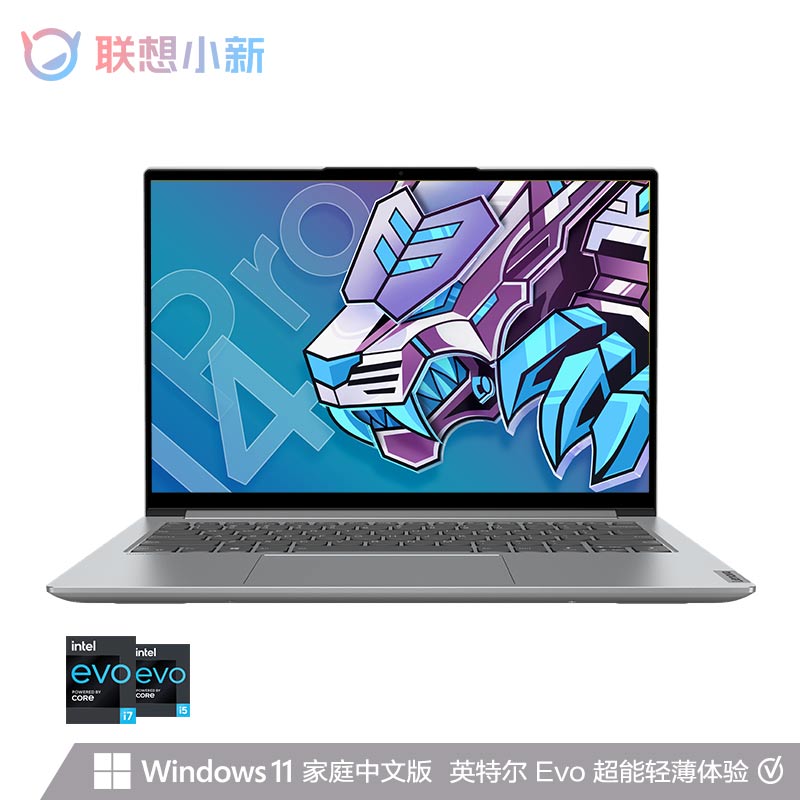 联想小新 Pro14 英特尔Evo平台 超能轻薄本酷睿i5笔记本电脑 亮银
