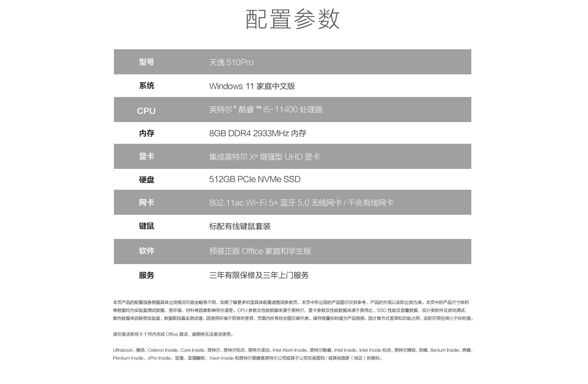 天逸510pro详细参数图片