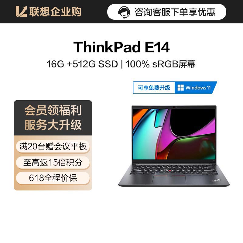 【企业购】ThinkPad E14 2021 锐龙版 笔记本电脑 1LCD