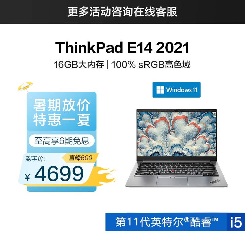 ThinkPad E14 2021 英特尔酷睿i5 经典商务本 GMCD