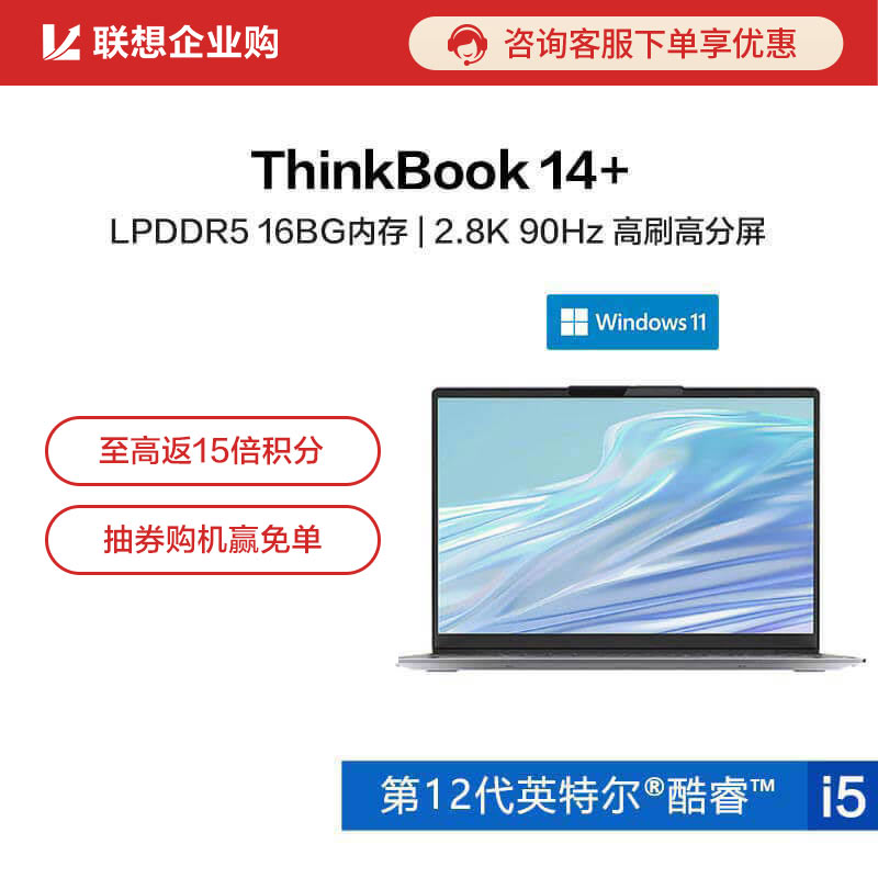 【企业购】ThinkBook 14+ 英特尔酷睿i5 笔记本电脑 06CD