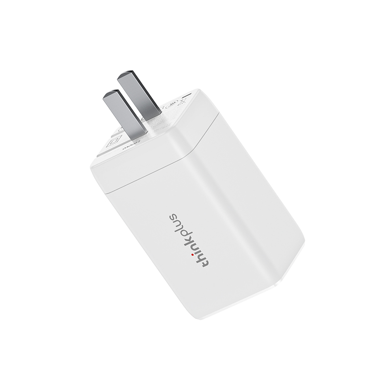 联想thinkplus GaN 65W 三口充电器 白色充电头图片