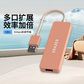 异能者USB-A 5合1集线器 HU05炫彩系列-蜜桃粉图片