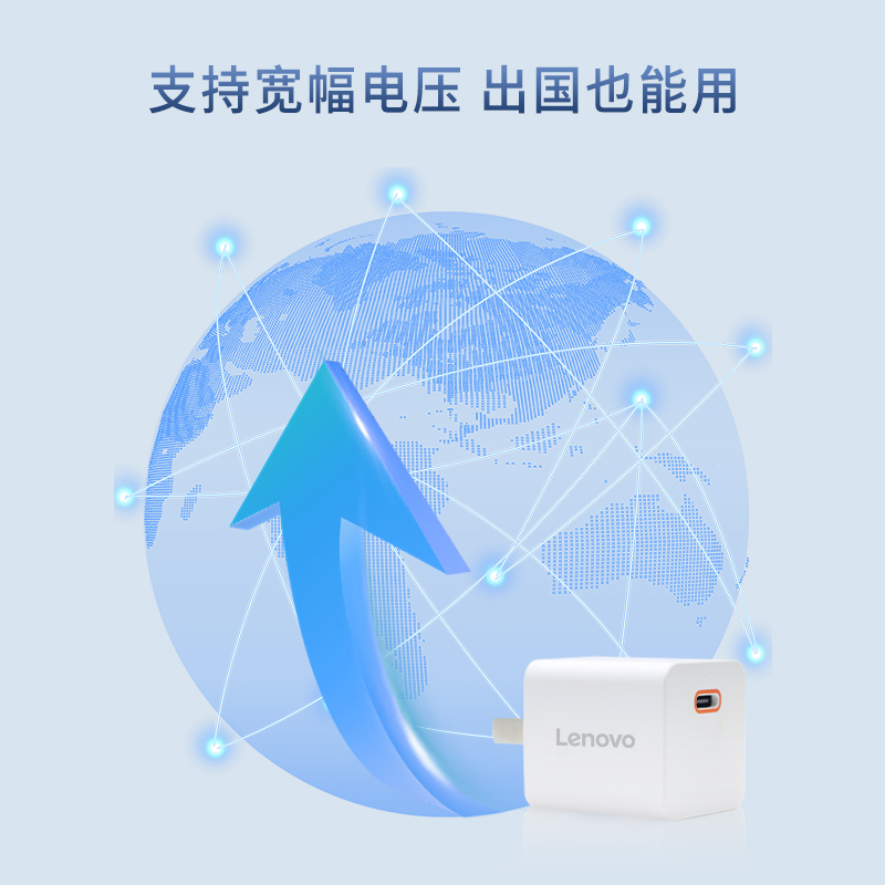 联想USB-C 迷你氮化镓充电器 20W 樱花白图片