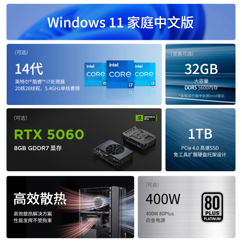 【游戏办公双全】联想GeekPro 酷睿i7 RTX5060 高性能台机图片