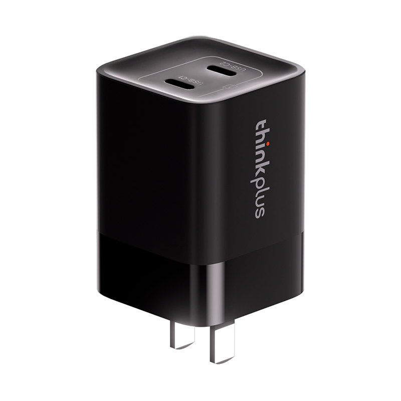 thinkplus 氮化镓双口充电器2C 45W 黑色
