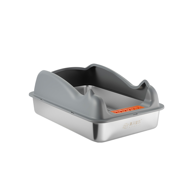 漫沃星系 MANWOGA不锈钢高围栏防溅猫砂盆不锈钢+PP